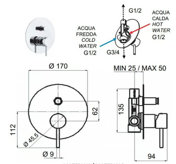 X STYLE - Recessed single handle shower mixer with diverter by Remer Rubinetterie - view 3